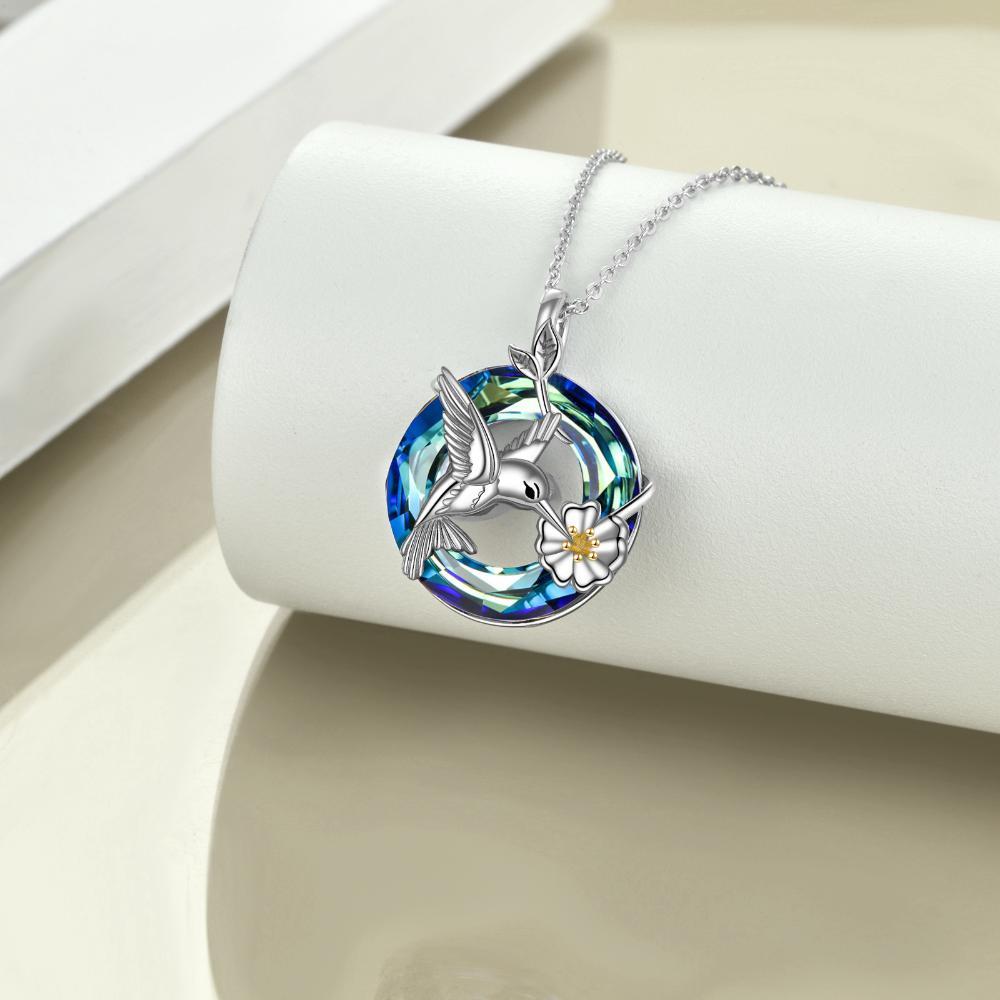 Hummingbird Cremation Urn Necklace with Crystal - A Symbol of Love and Healing