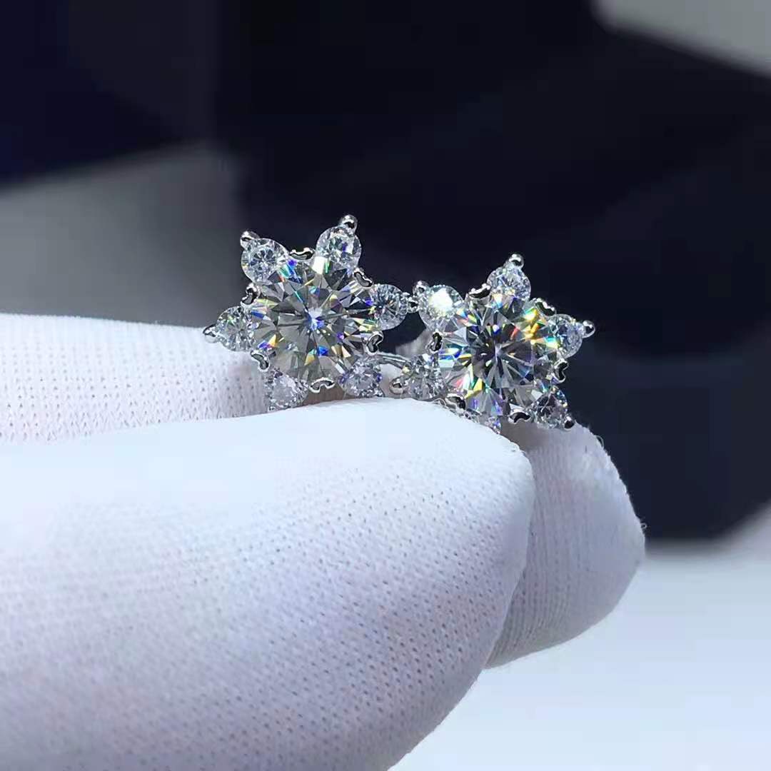 Moissanite Star Earrings