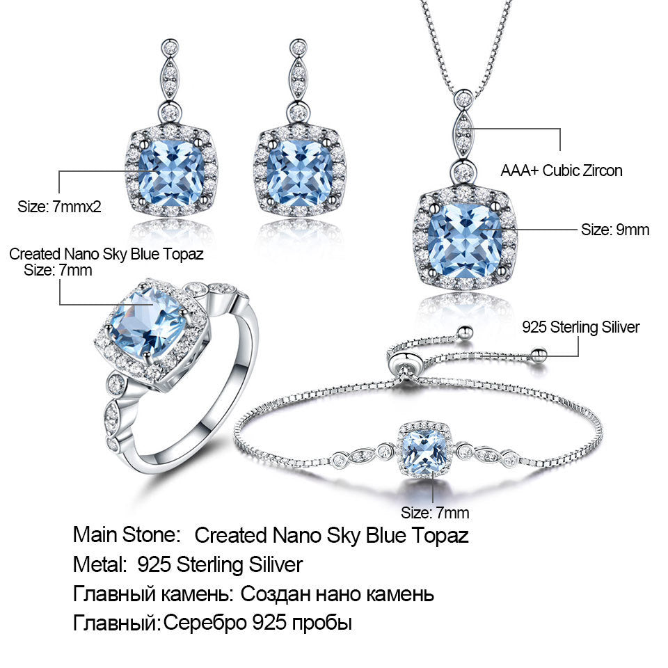 Sterling Silver Sky Blue Topaz Four-Piece Set
