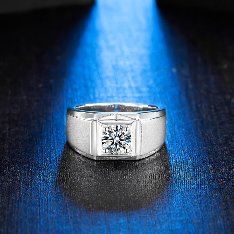 Solitaire Moissanite Men's Ring