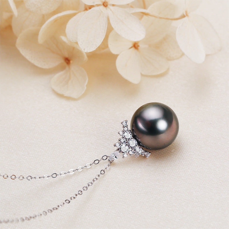 Black Pearl Pendant Necklace