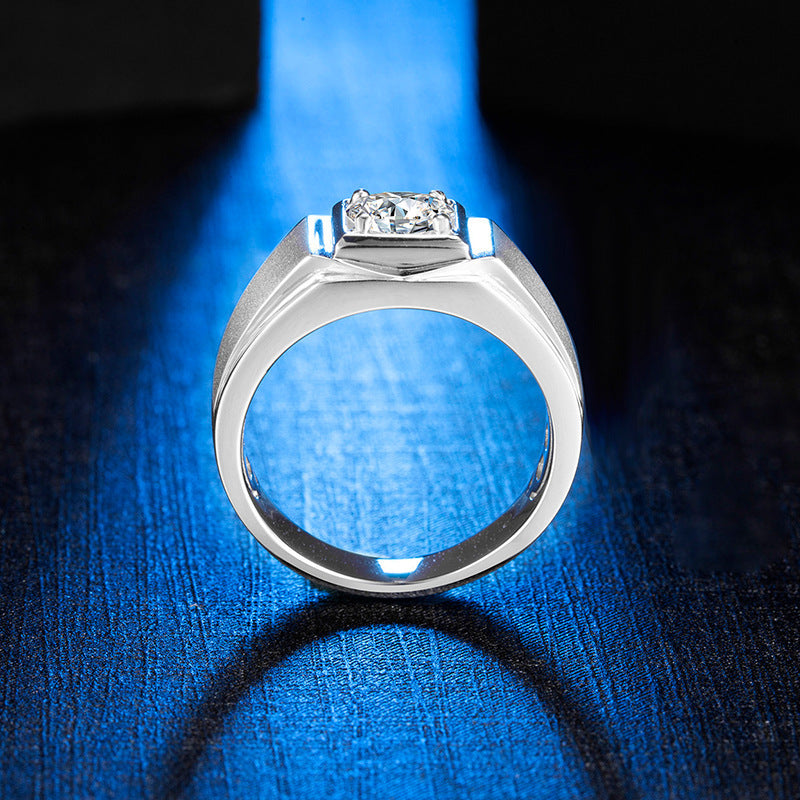Solitaire Moissanite Men's Ring