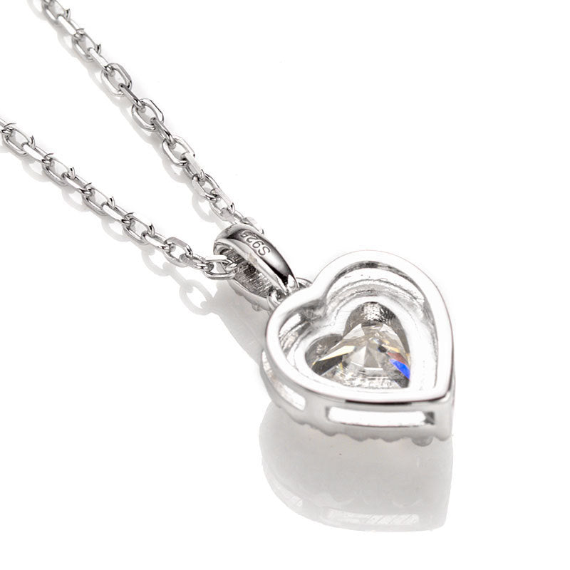 Heart-shaped Mosang Stone Necklace