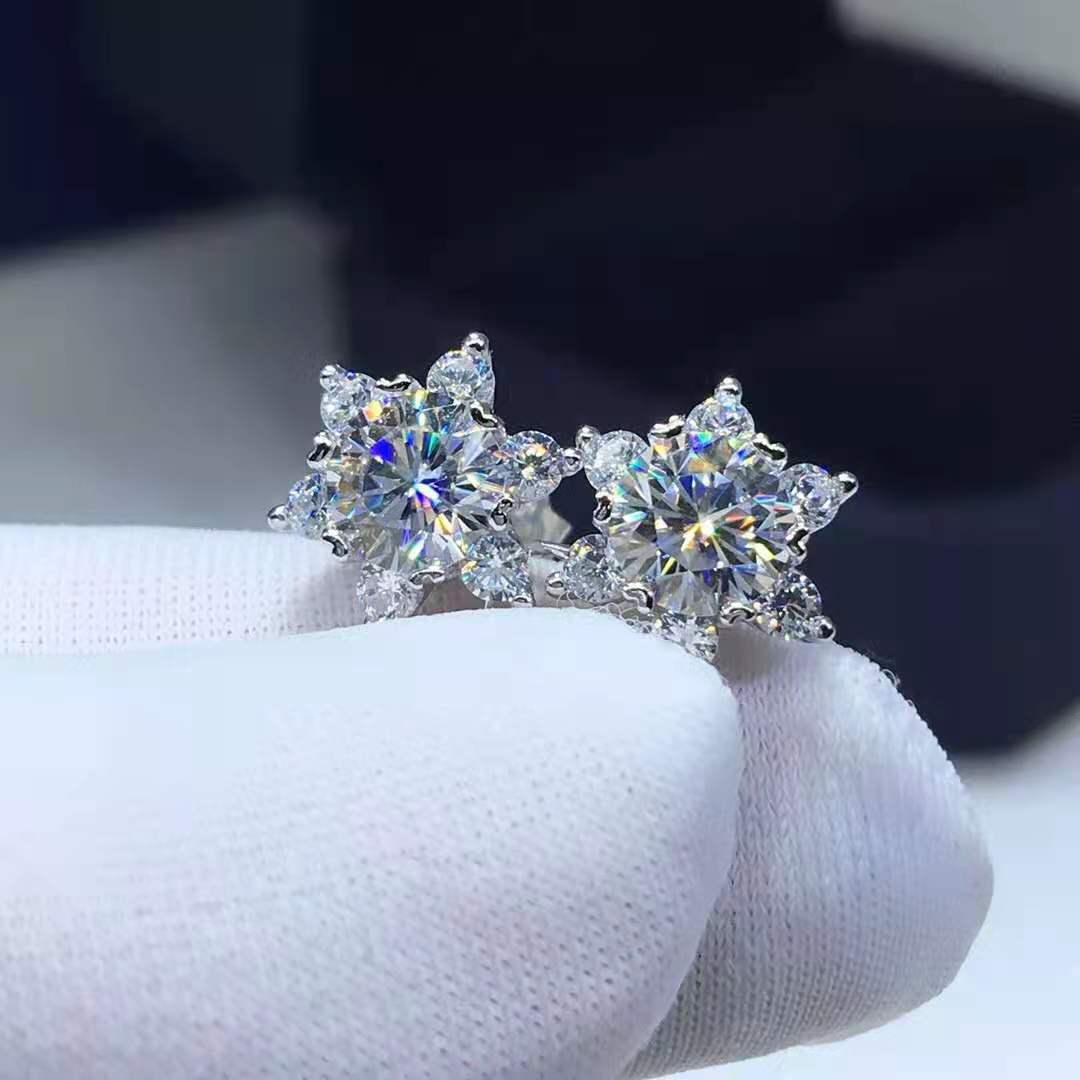 Moissanite Star Earrings