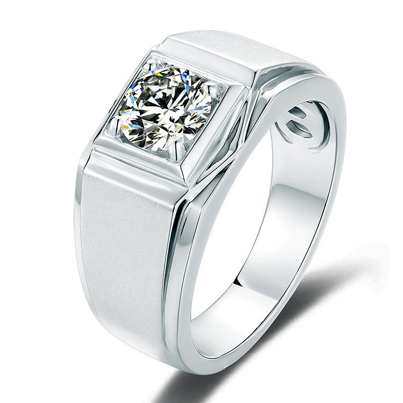 Solitaire Moissanite Men's Ring