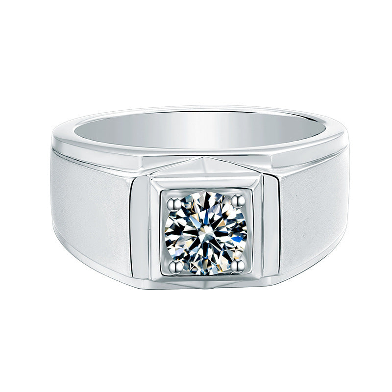 Solitaire Moissanite Men's Ring
