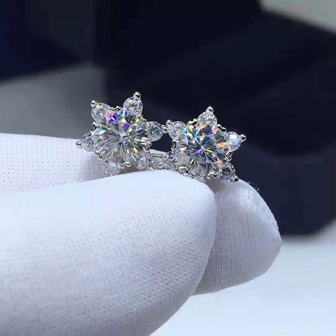 Moissanite Star Earrings