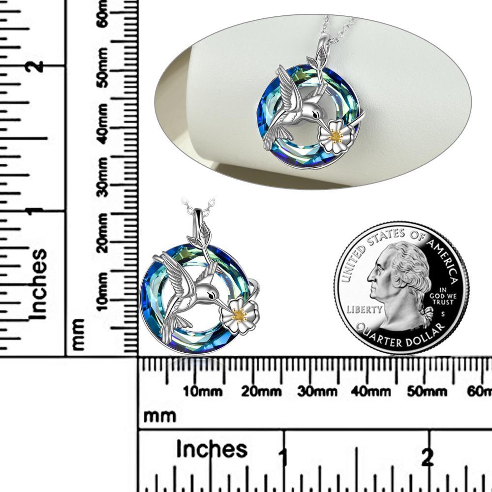 Hummingbird Cremation Urn Necklace with Crystal - A Symbol of Love and Healing