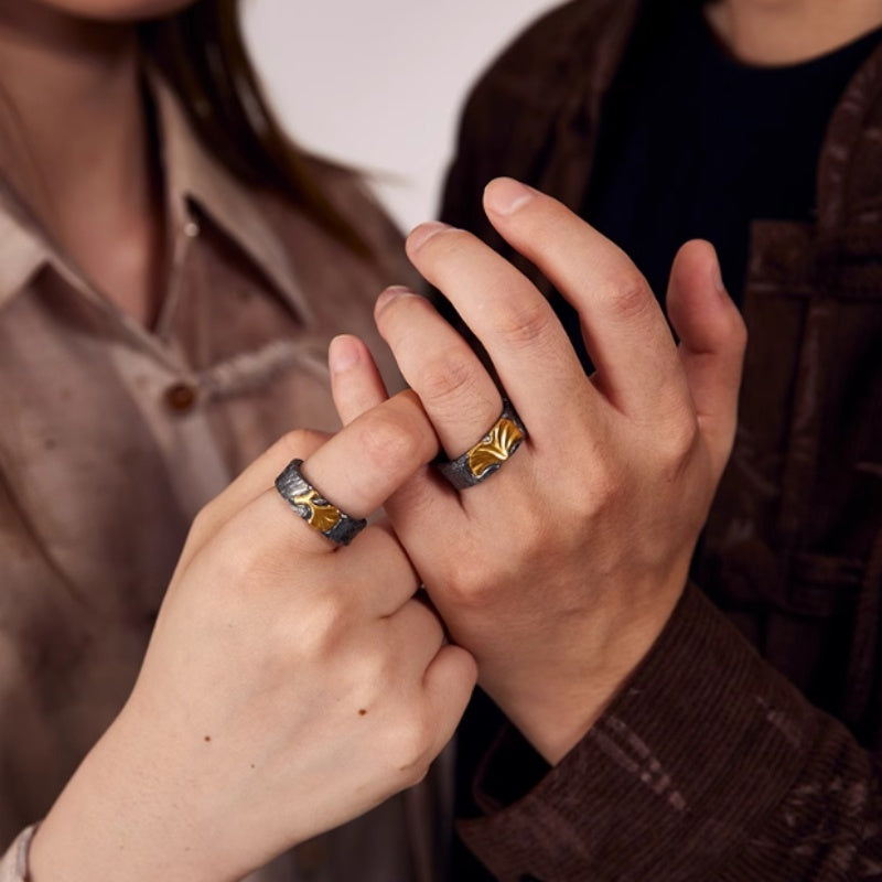 Couple Gold And Silver Rings