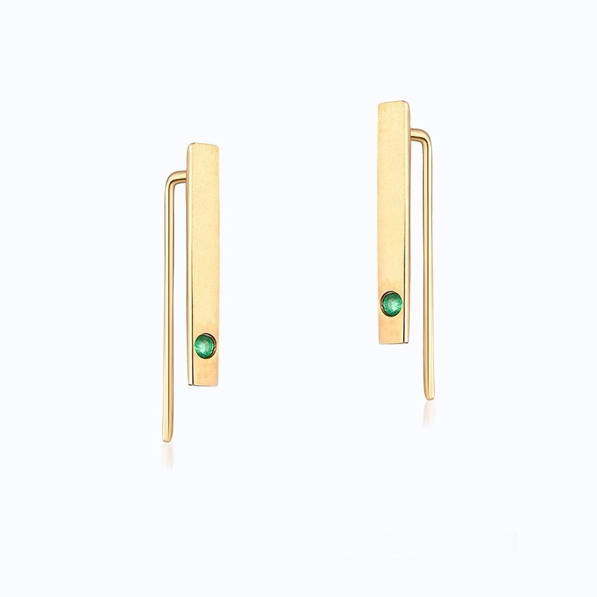 Emerald and Gold Earrings