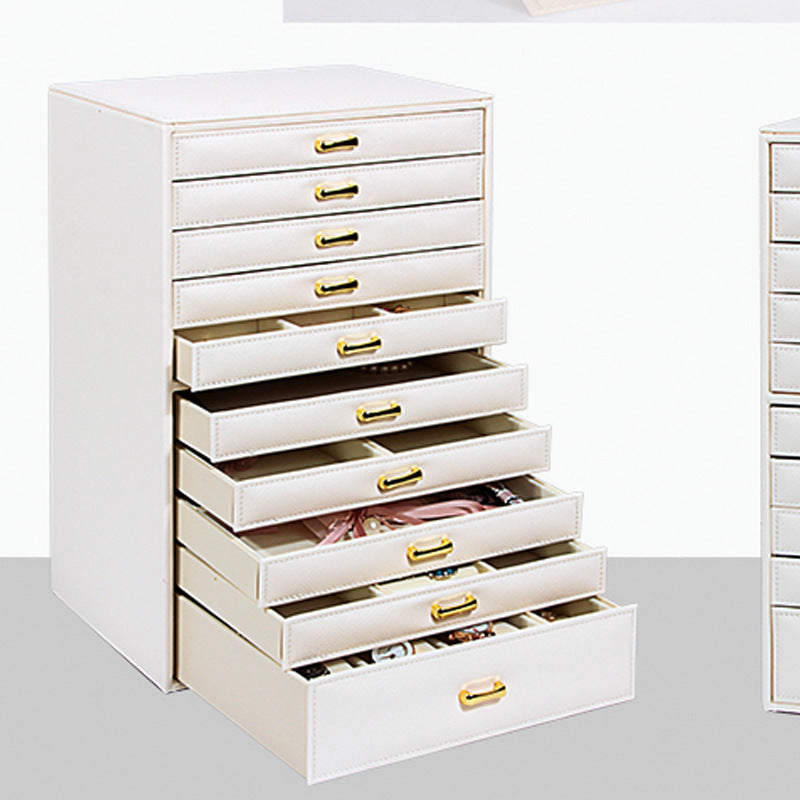 Multifunctional Jewelry Box Leather Wooden Storage Box