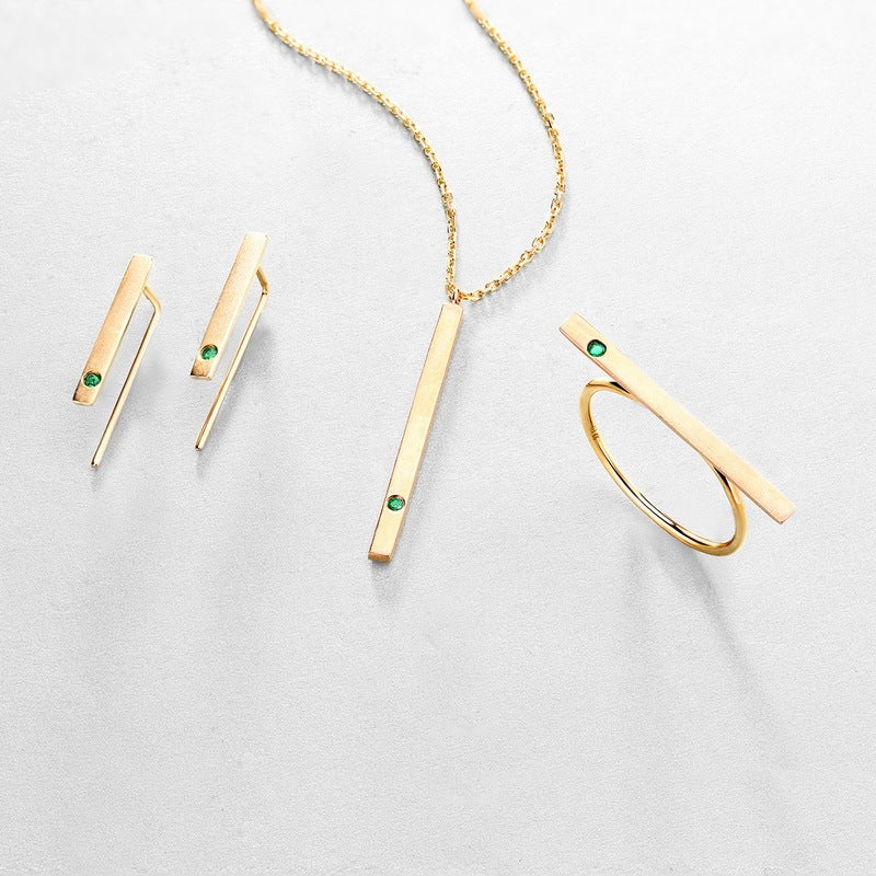 Emerald and Gold Earrings