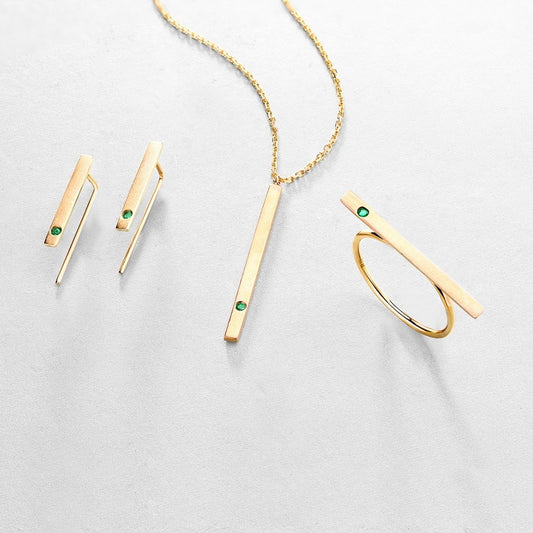Emerald and Gold Earrings