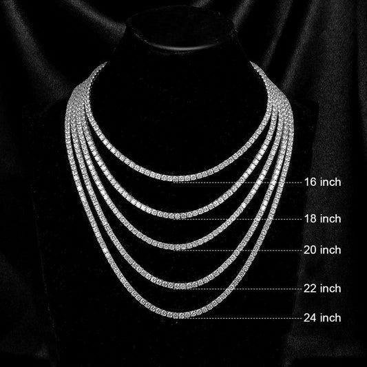 Silver Zircon Tennis Necklace