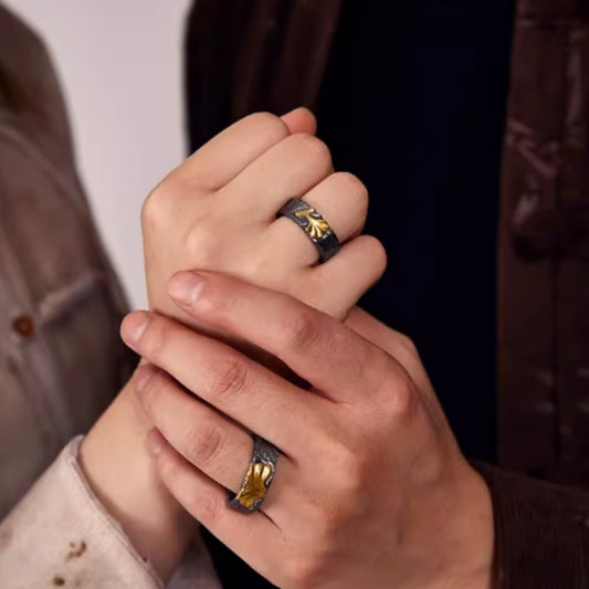 Couple Gold And Silver Rings