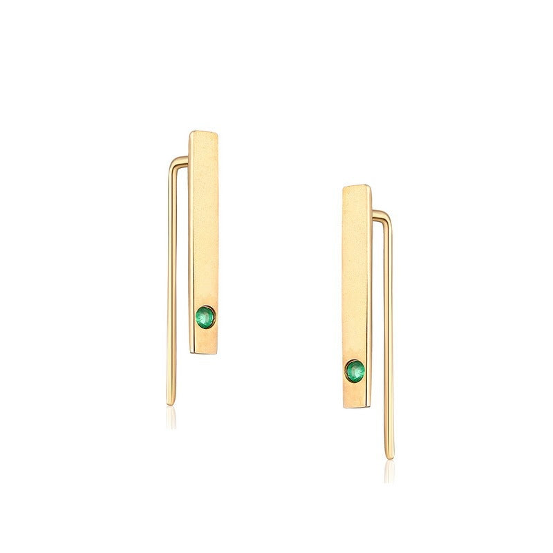 Emerald and Gold Earrings