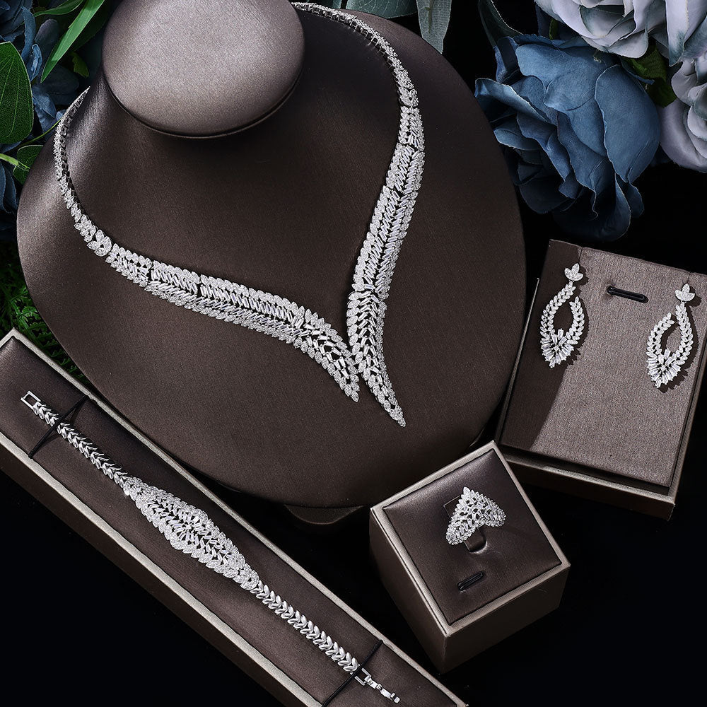 Bridal High-end Crafted Four-piece Jewelry Set