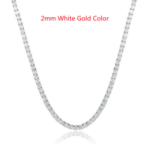 Silver Zircon Tennis Necklace