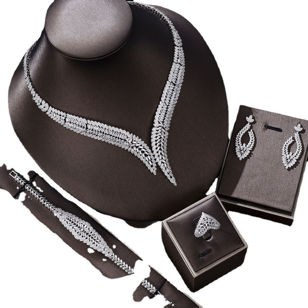Bridal High-end Crafted Four-piece Jewelry Set
