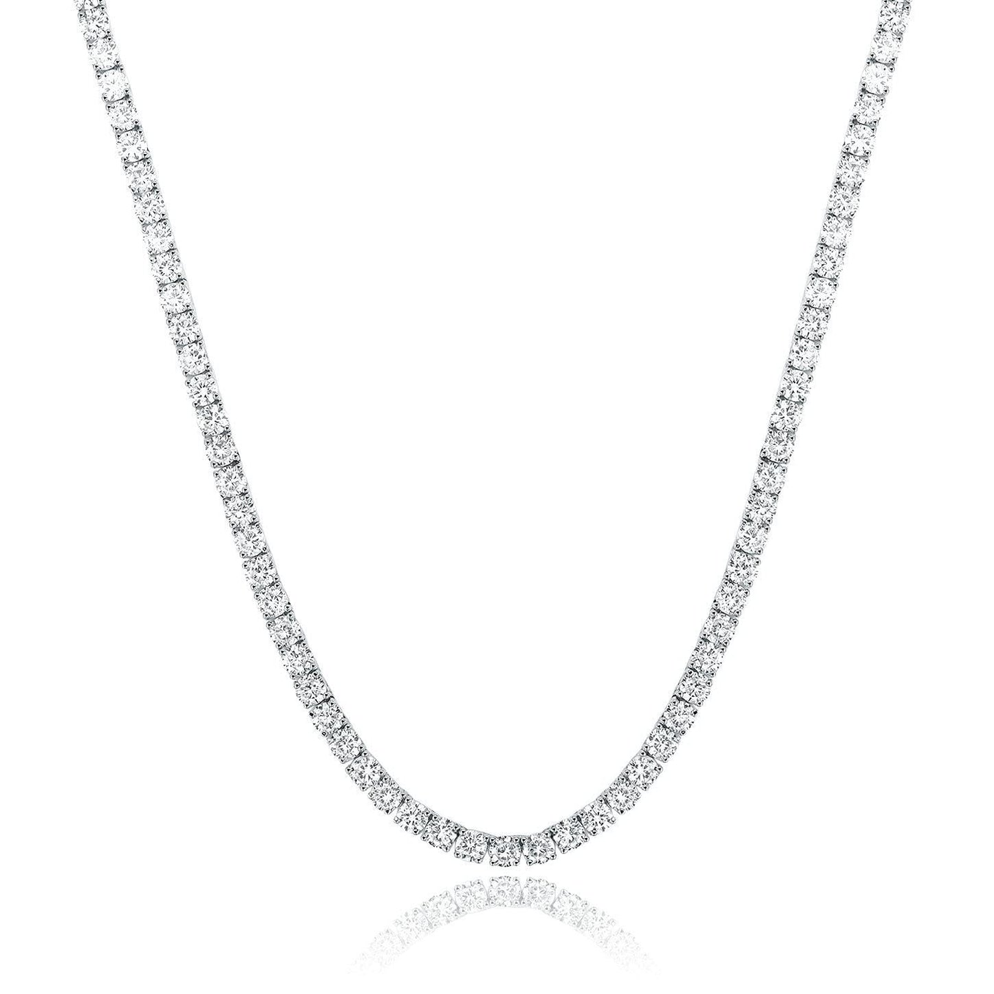 Silver Zircon Tennis Necklace