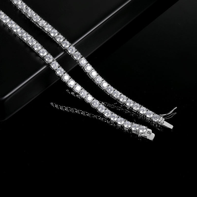 Silver Zircon Tennis Necklace