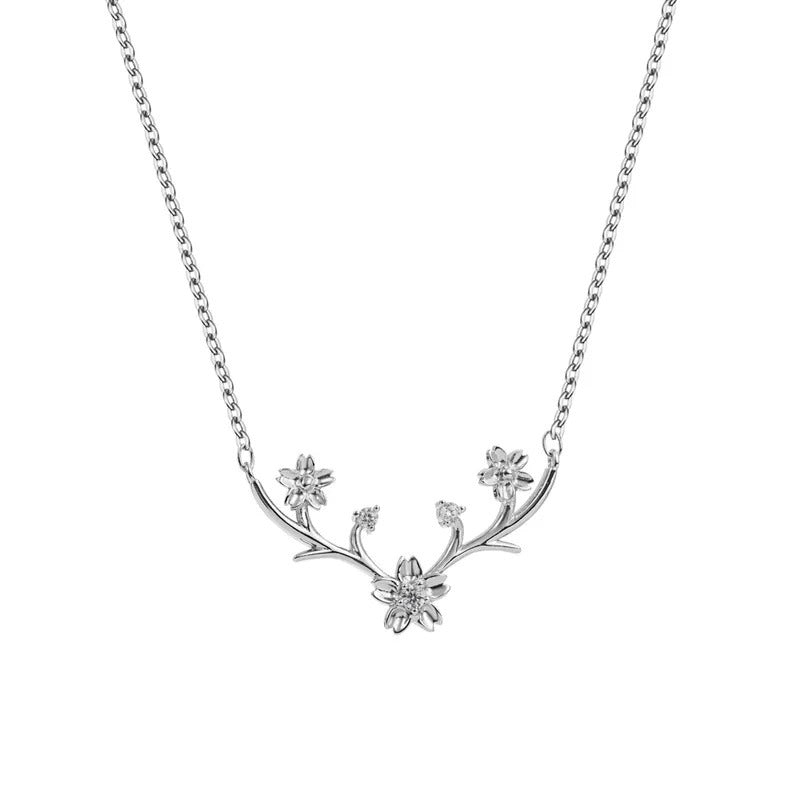 Pirate Ship Silver Antler Silver Necklace Feminine Fashion