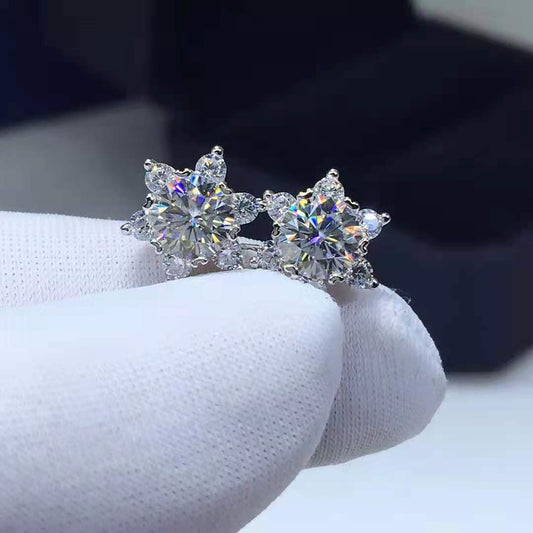 Moissanite Star Earrings